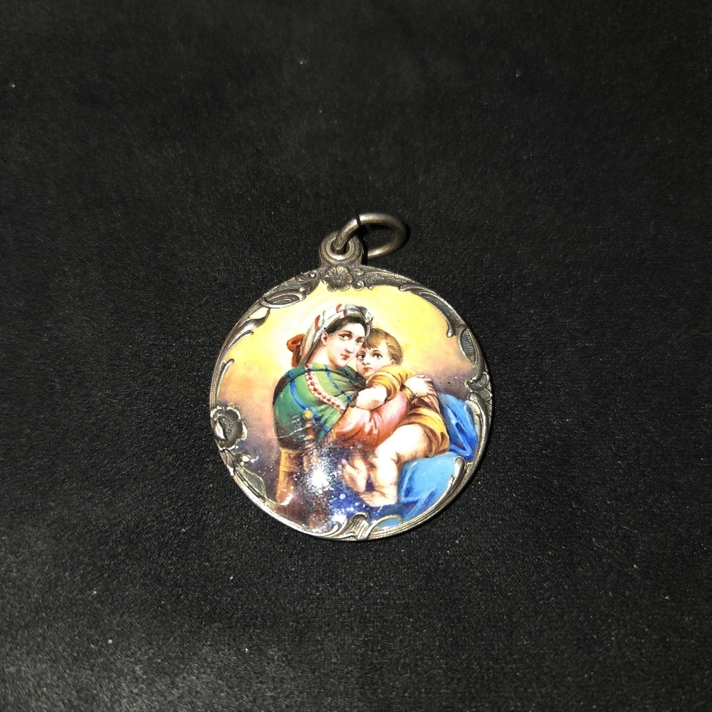Jugendstil Meyle And Mayer Mother And Child Enameled Depose 900 Silver Dragonfly - Picture 2 of 9